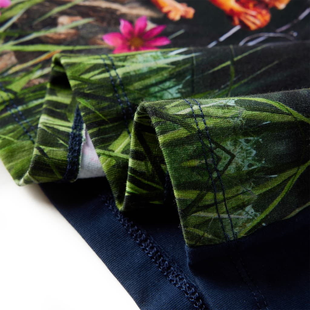 Vestido de manga comprida para criança azul-marinho 140