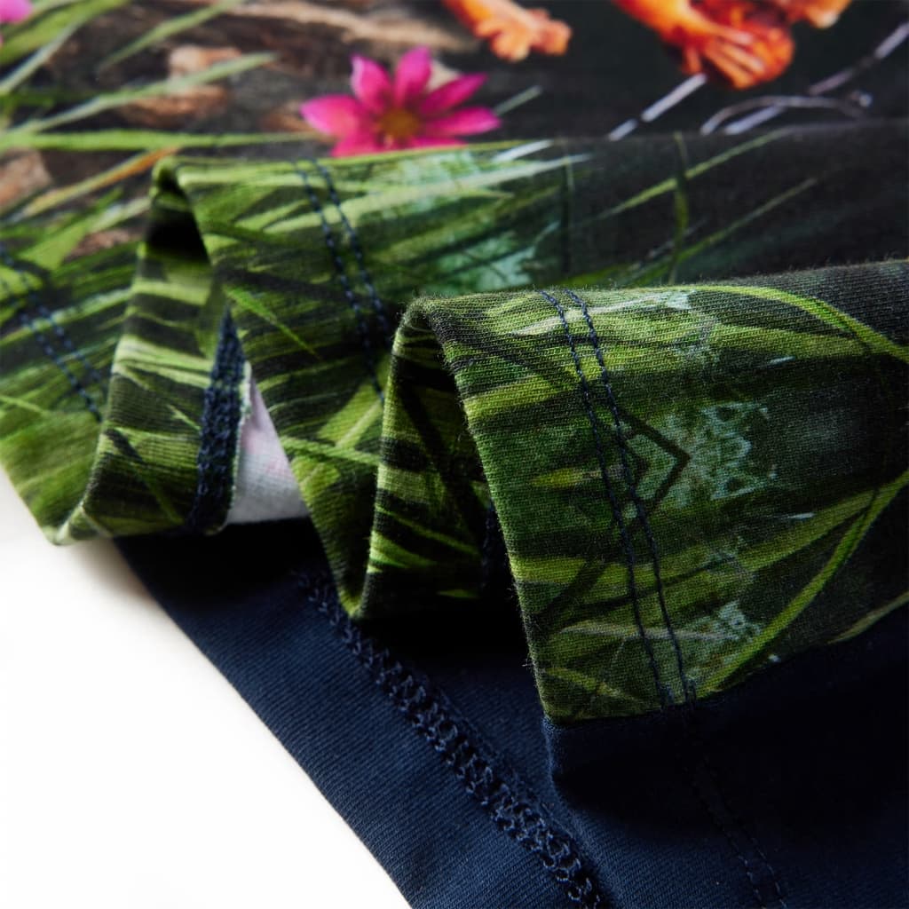 Vestido de manga comprida para criança azul-marinho 140