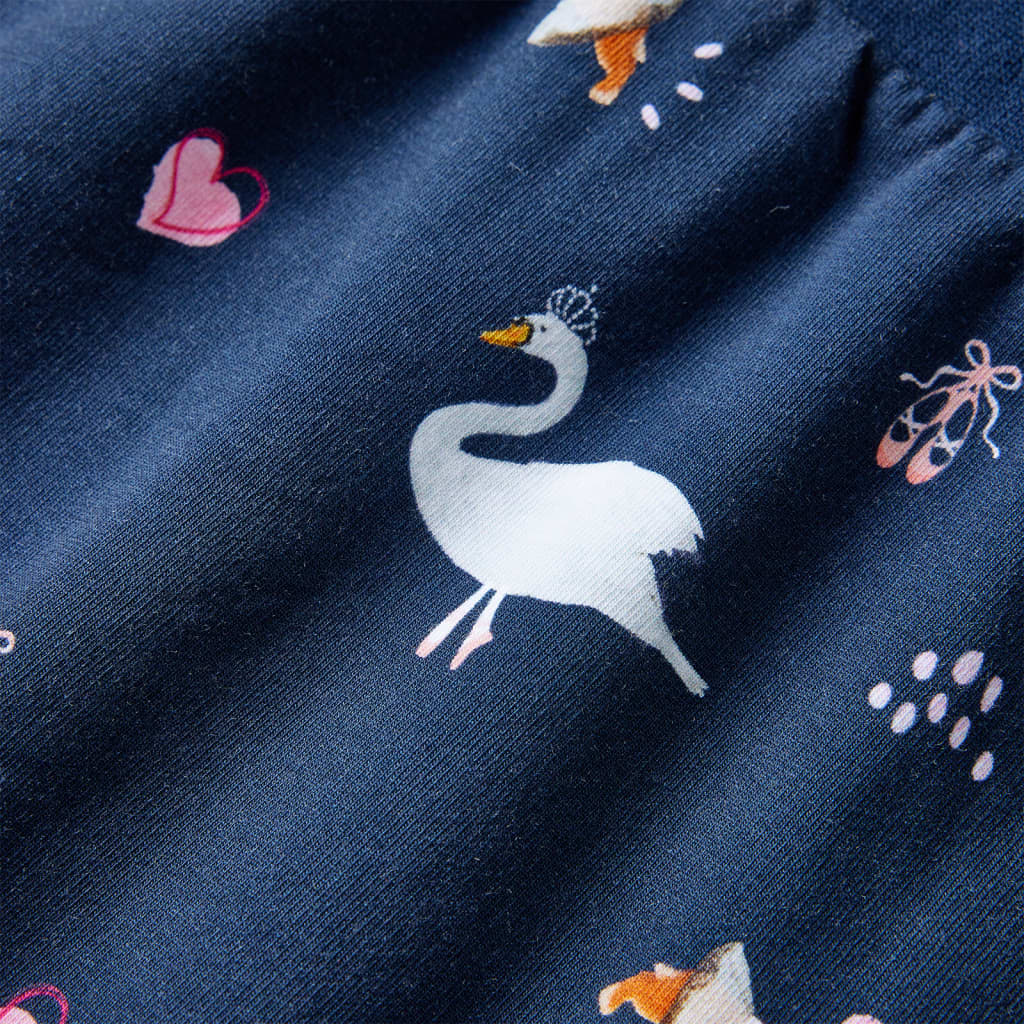 Vestido de manga comprida para criança azul-marinho 140