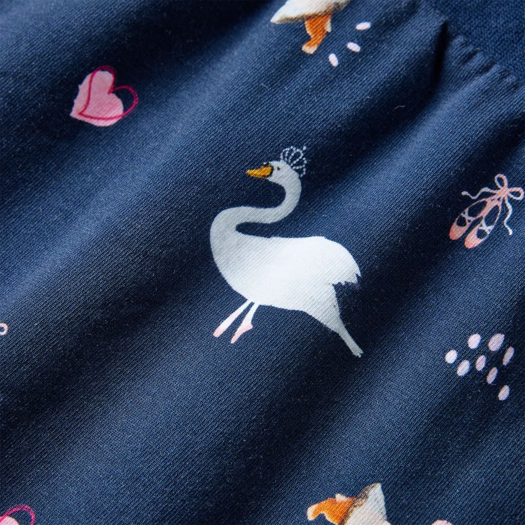 Vestido de manga comprida para criança azul-marinho 140