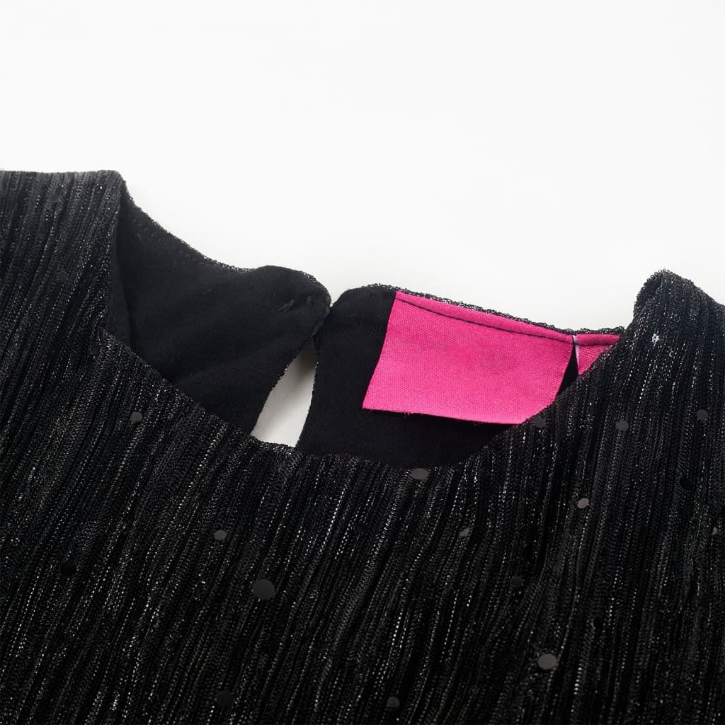 Vestido de manga comprida para criança preto 116