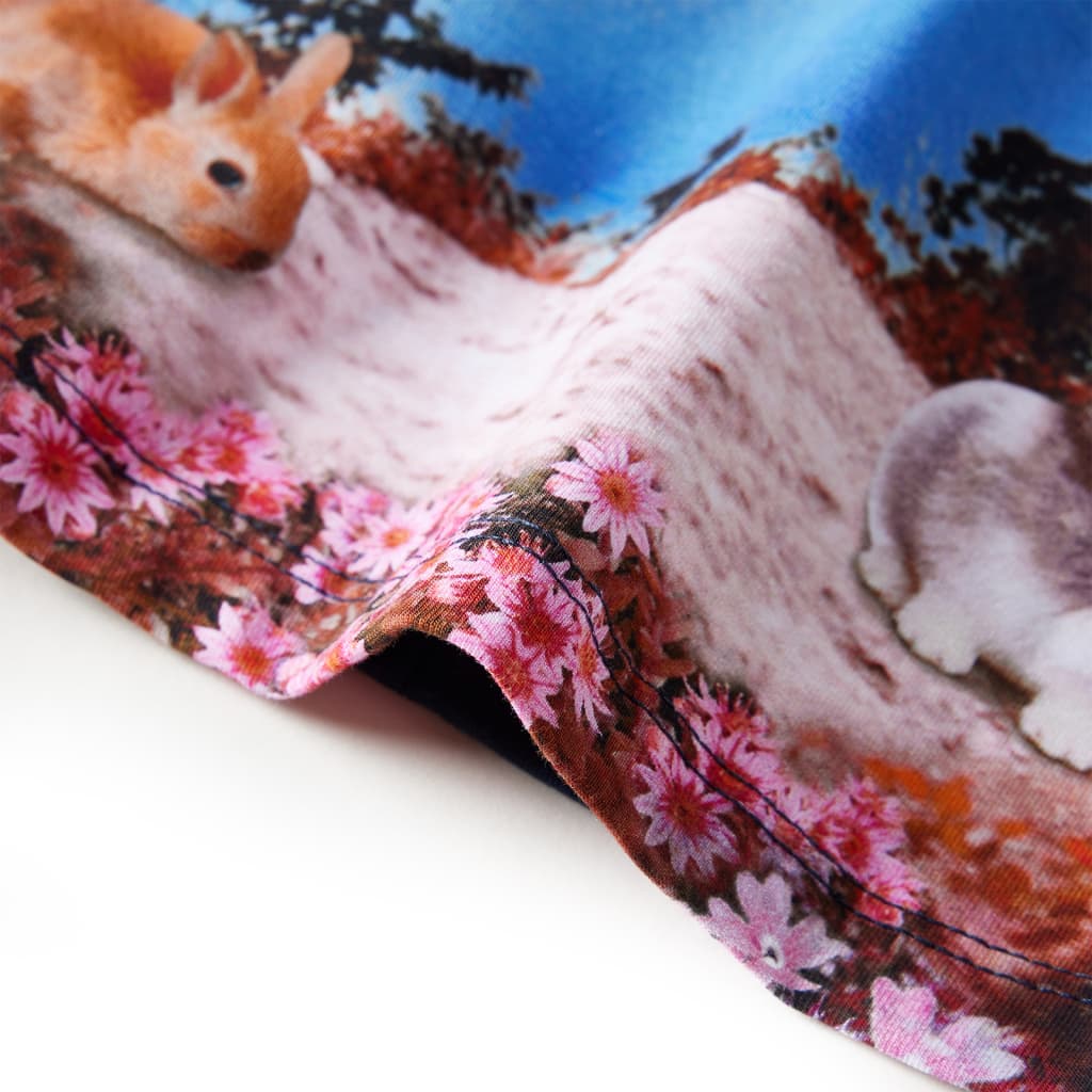 Vestido de manga comprida para criança azul-marinho 140