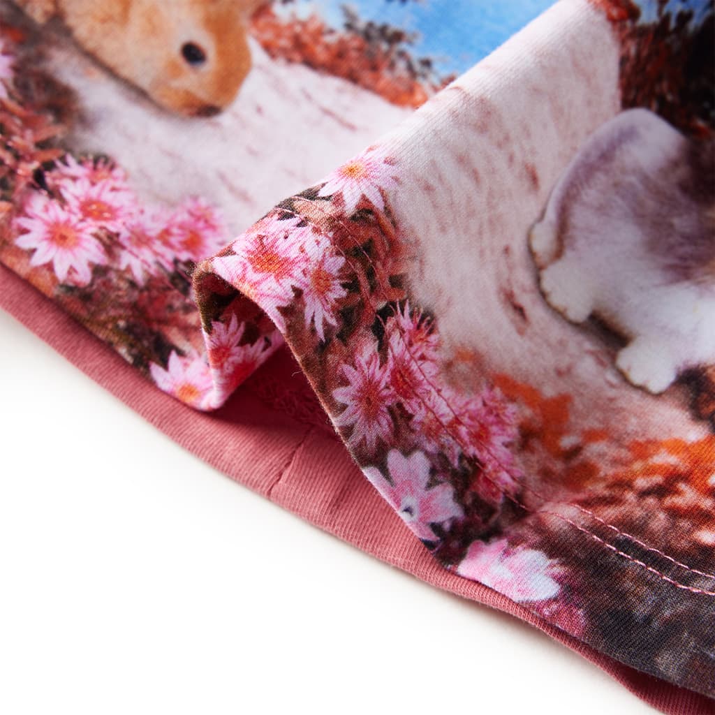 Vestido de manga comprida para criança rosa-velho 140