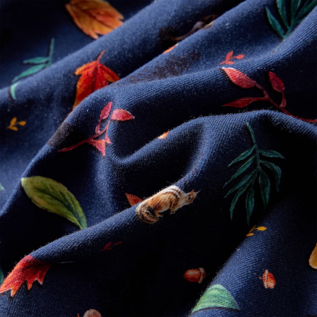 Vestido de manga comprida para criança azul-marinho 92