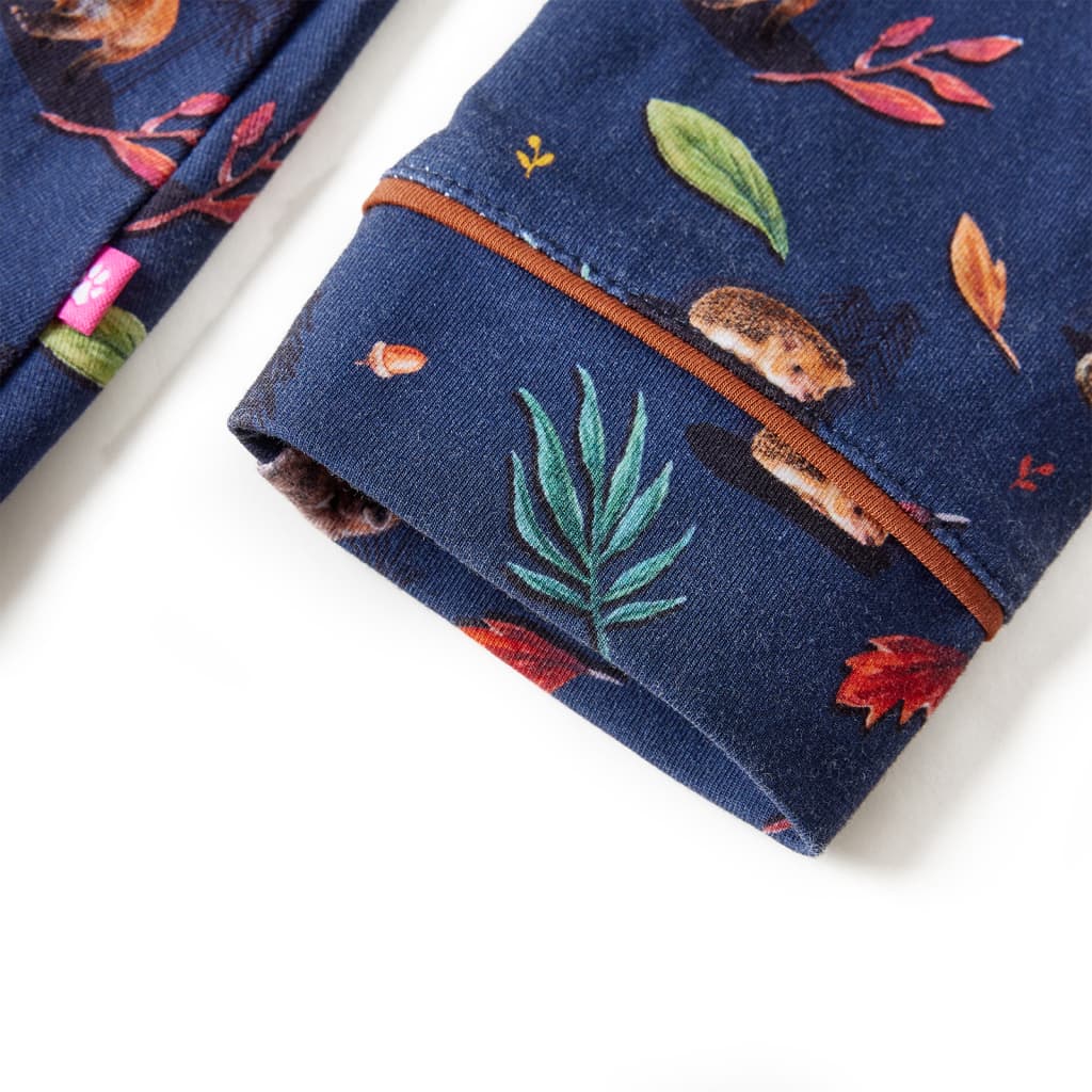 Vestido de manga comprida para criança azul-marinho 92