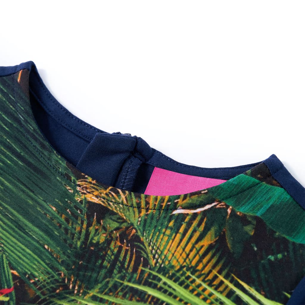 Vestido de manga comprida para criança azul-marinho 104