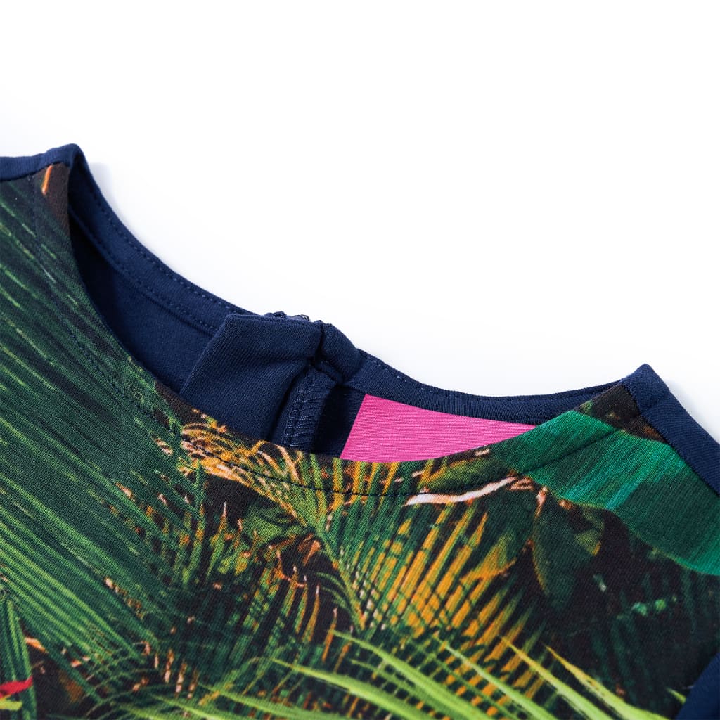 Vestido de manga comprida para criança azul-marinho 104