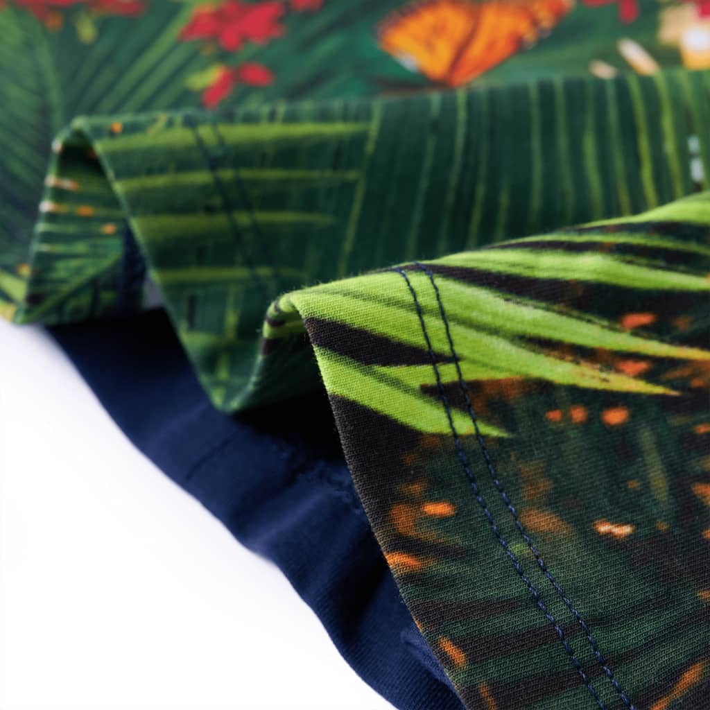 Vestido de manga comprida para criança azul-marinho 104