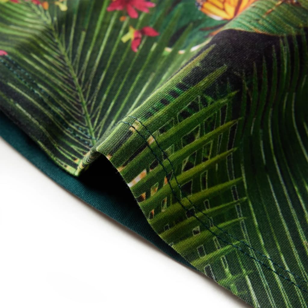 Vestido de manga comprida para criança verde-escuro 92