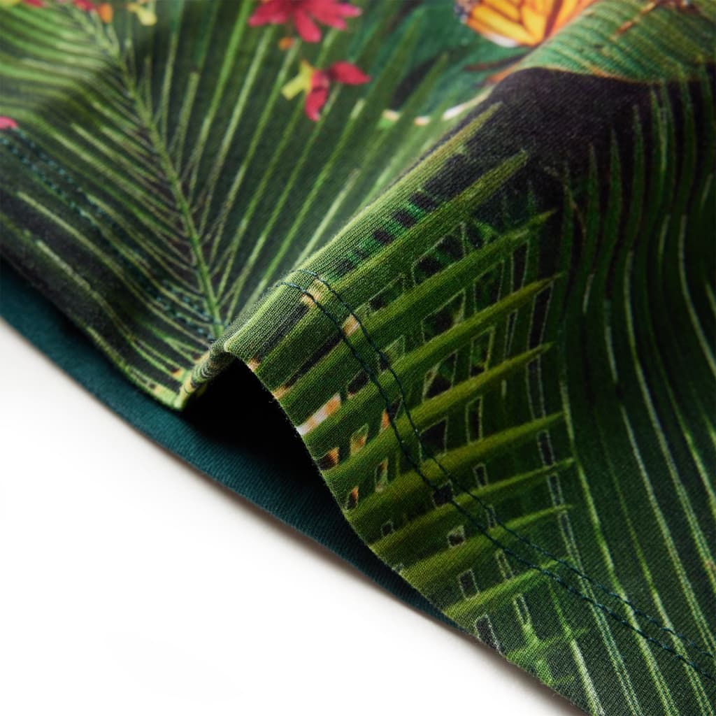 Vestido de manga comprida para criança verde-escuro 92