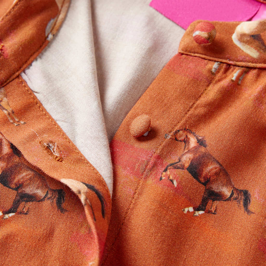 Vestido para criança cor conhaque 128