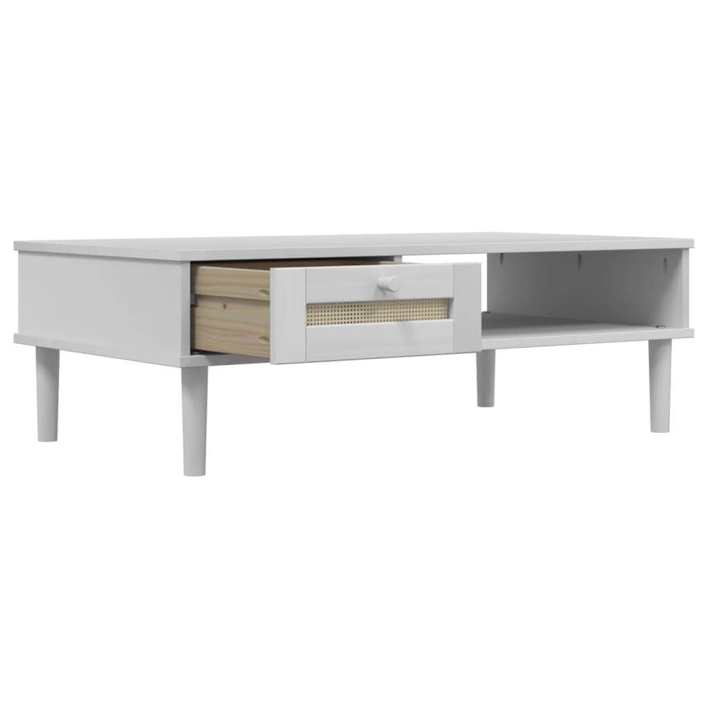 Mesa de centro SENJA 100x55x33 cm pinho maciço branco