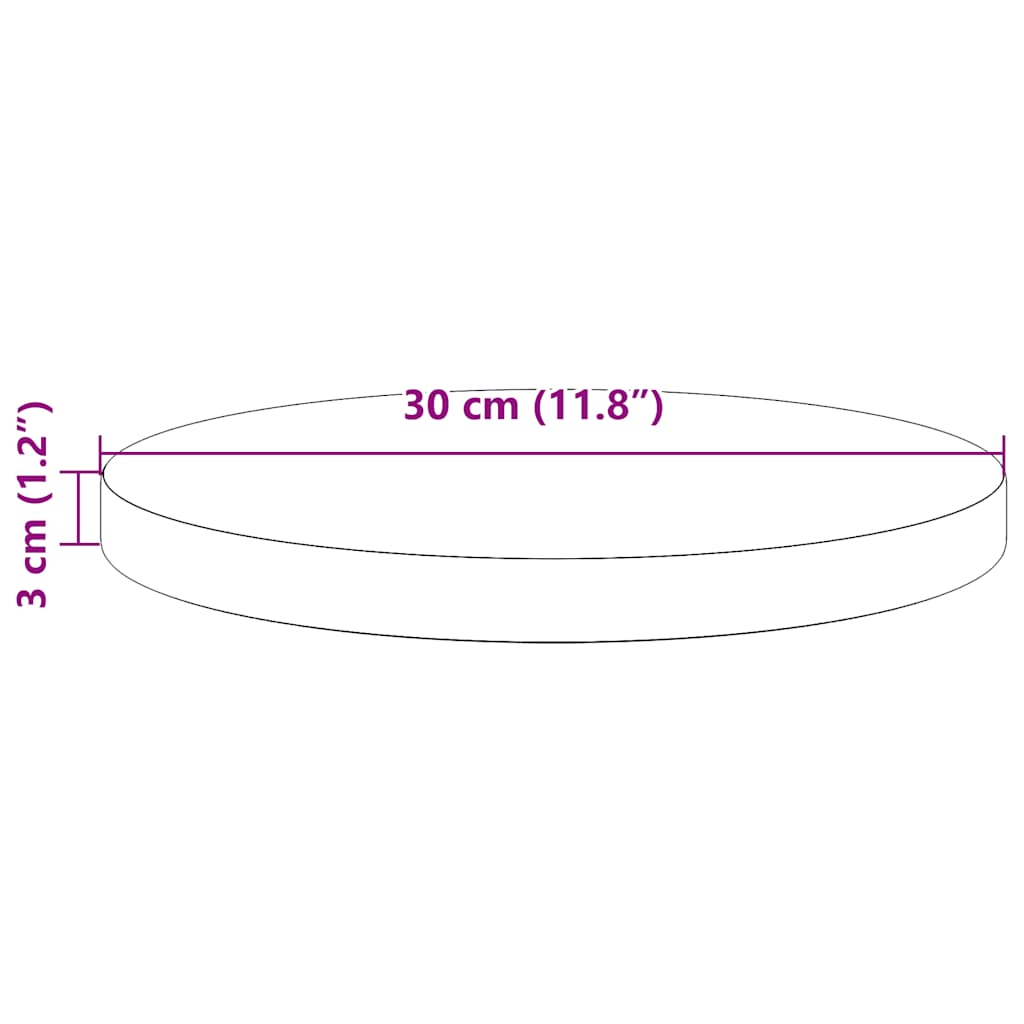 Tampo de mesa redondo Ø30x3 cm madeira de pinho maciça