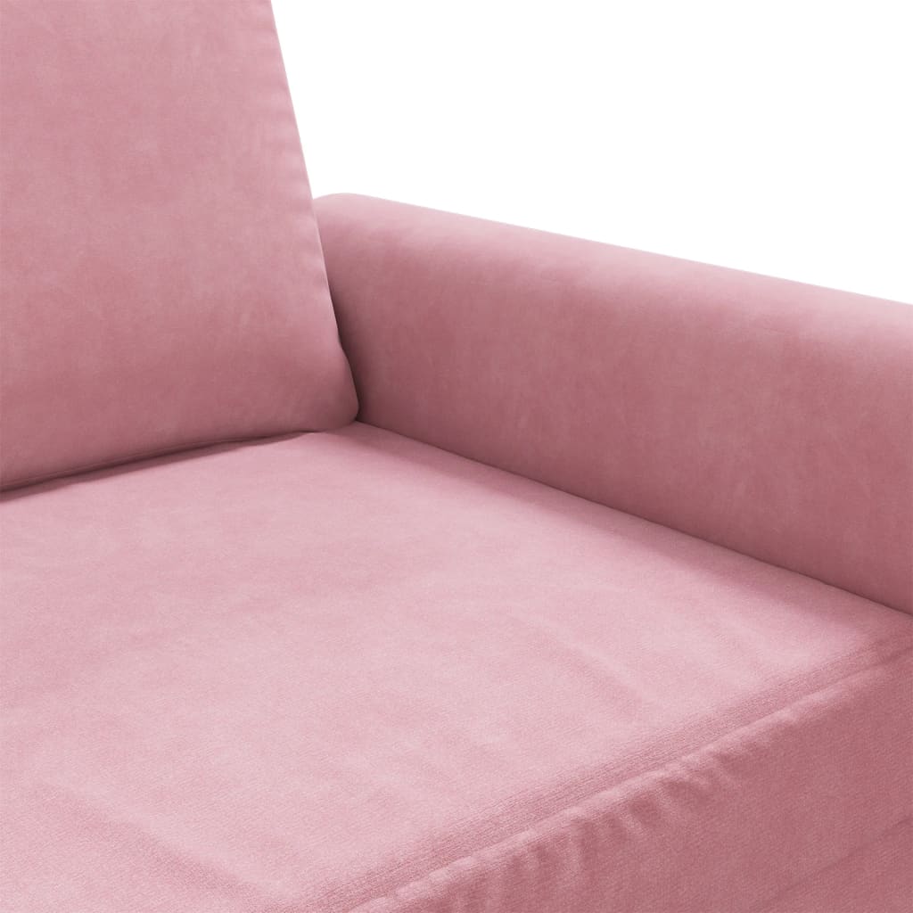 Sofá de 2 lugares veludo 120 cm rosa