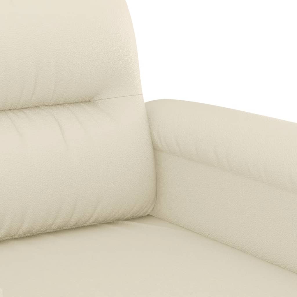 Sofá de 2 lugares 140 cm couro artificial cor creme