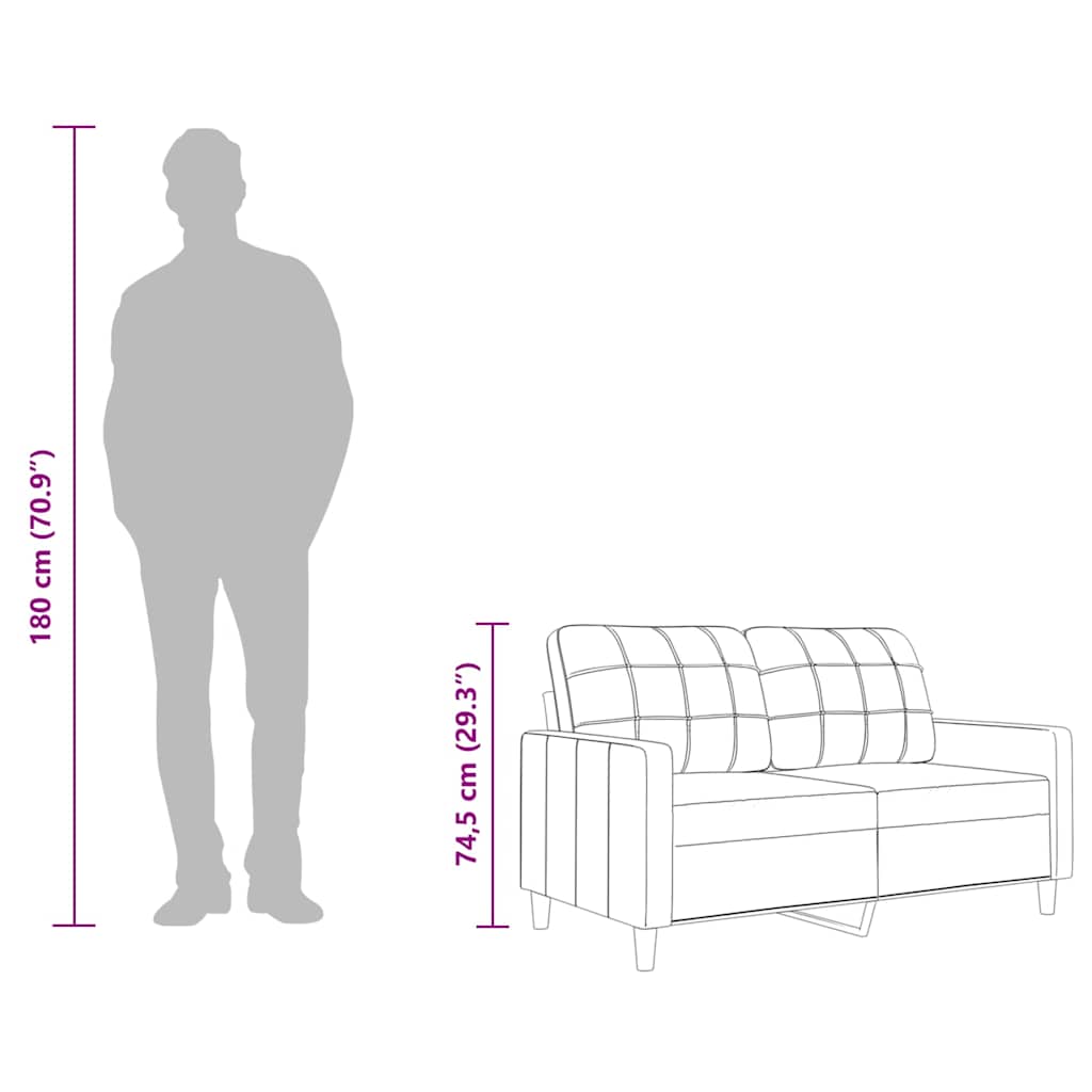 Sofá de 2 lugares tecido 140 cm preto