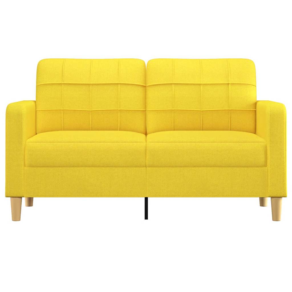 Sofá de 2 lugares 140 cm tecido amarelo-claro