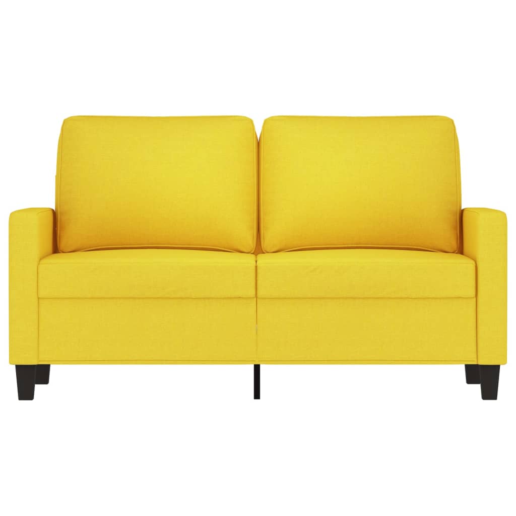 Sofá de 2 lugares 120 cm tecido amarelo-claro