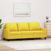Sofá de 3 lugares 180 cm tecido amarelo-claro