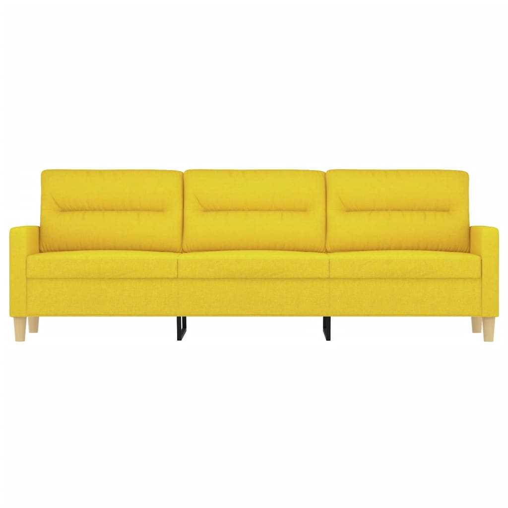 Sofá de 3 lugares 180 cm tecido amarelo-claro