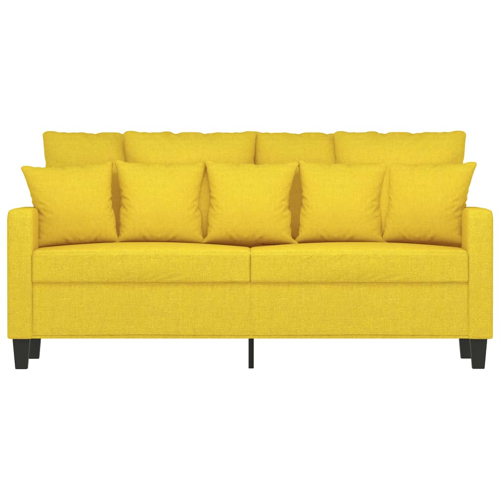Sofá de 2 lugares 140 cm tecido amarelo-claro