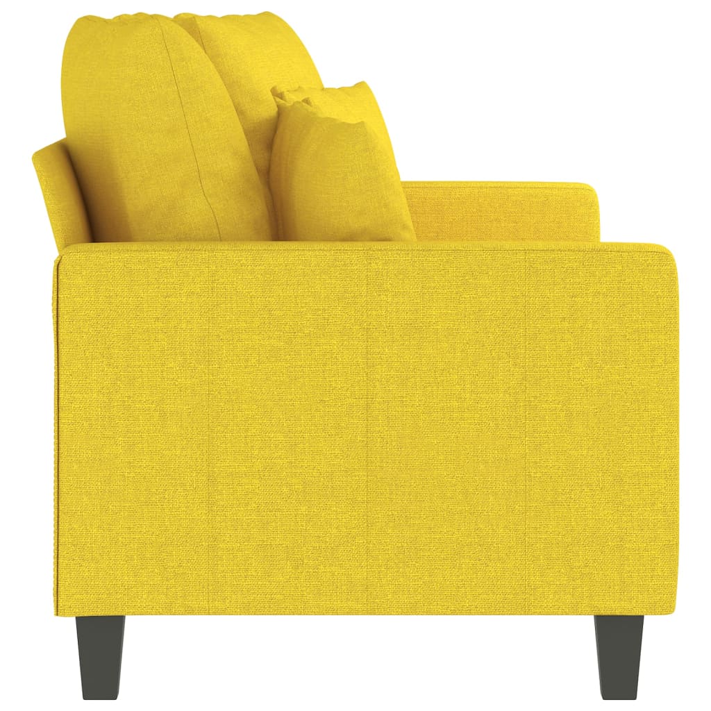 Sofá de 2 lugares 140 cm tecido amarelo-claro