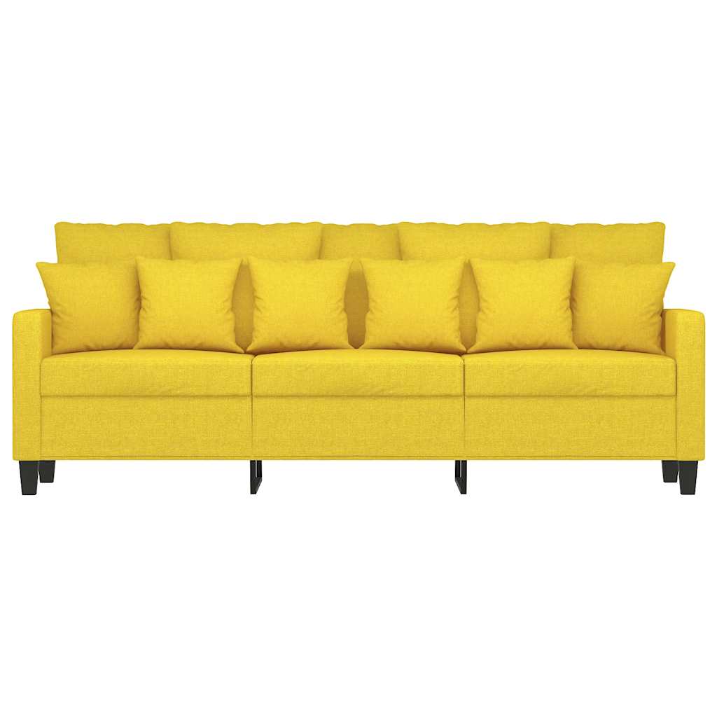 Sofá de 3 lugares 180 cm tecido amarelo-claro