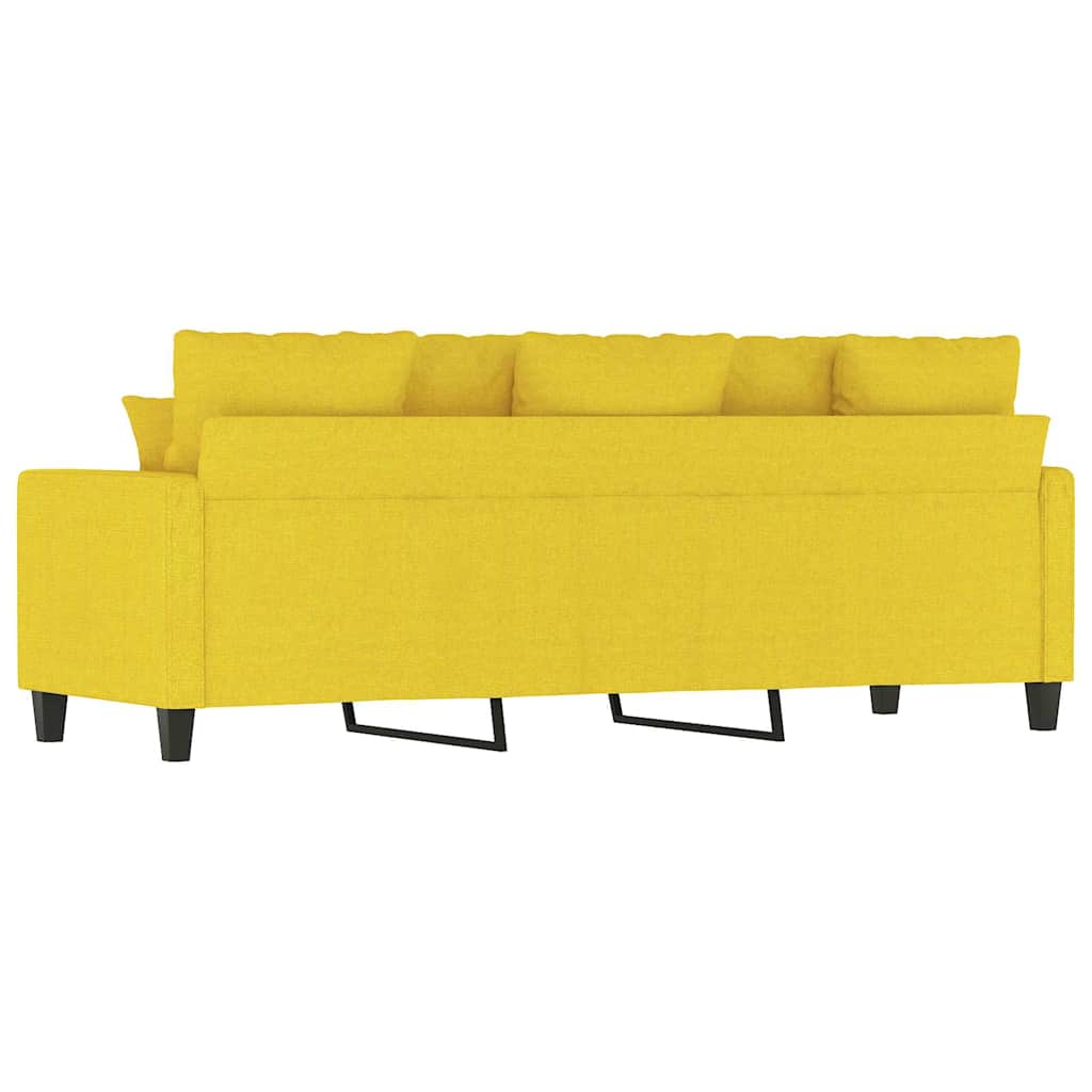 Sofá de 3 lugares 180 cm tecido amarelo-claro