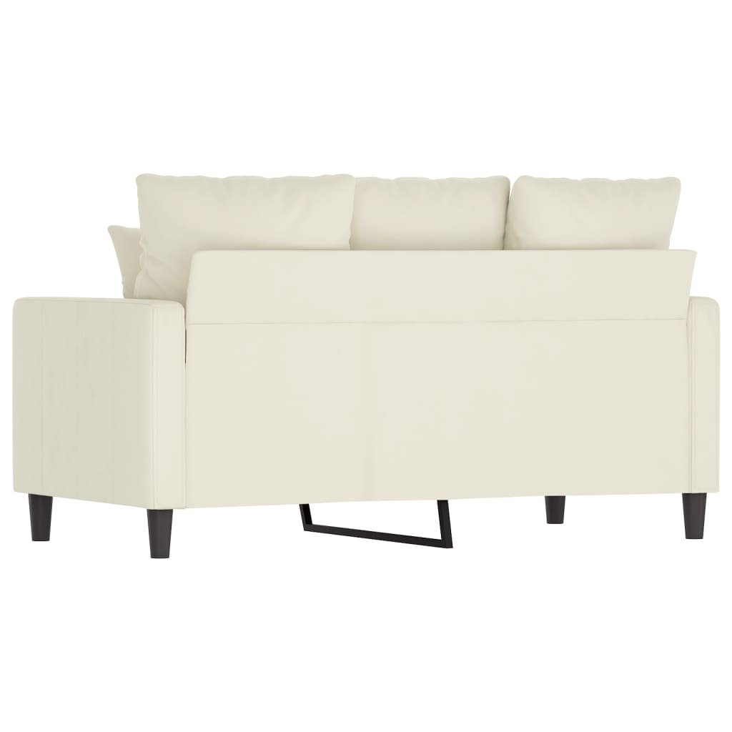 Sofá de 2 lugares veludo 120 cm cor creme