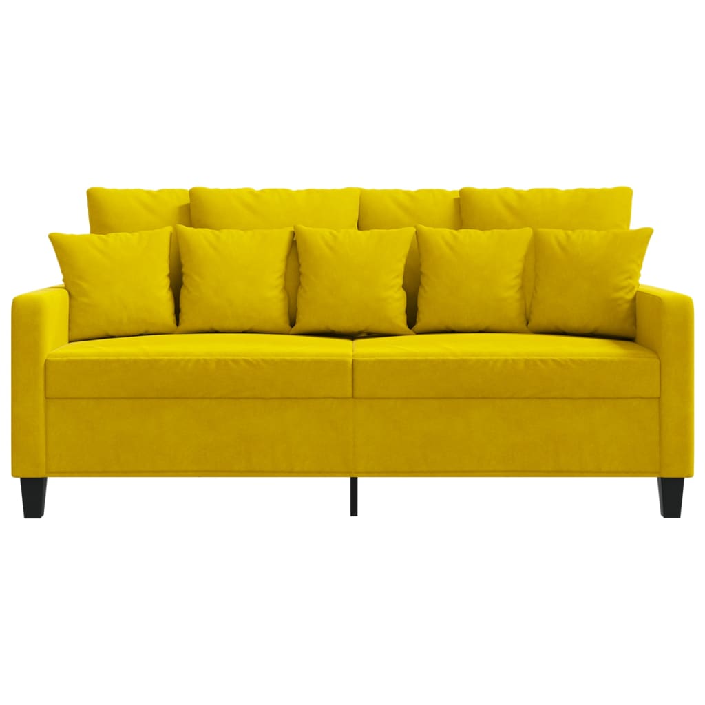 Sofá de 2 lugares veludo 140 cm amarelo