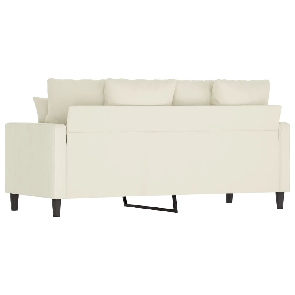 Sofá de 2 lugares veludo 140 cm cor creme