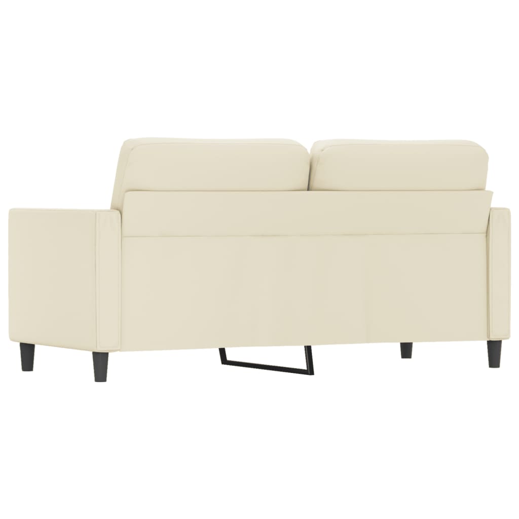 Sofá de 2 lugares 140 cm couro artificial cor creme