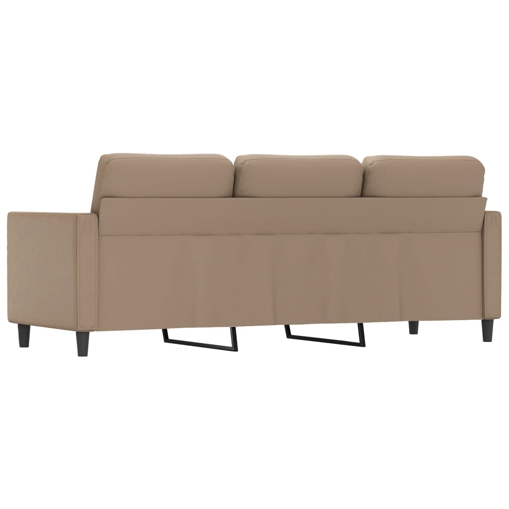 Sofá de 3 lugares 180 cm couro artificial cor cappuccino