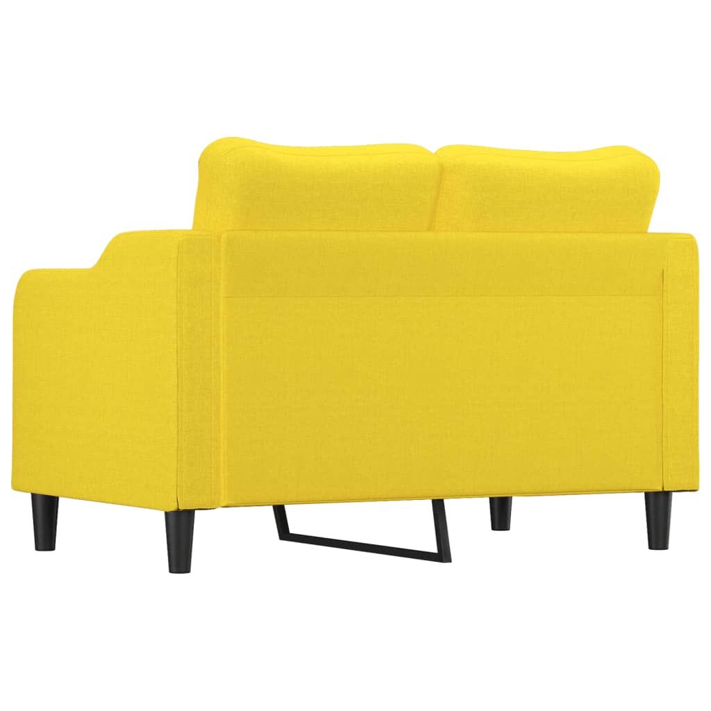 Sofá de 2 lugares 120 cm tecido amarelo-claro