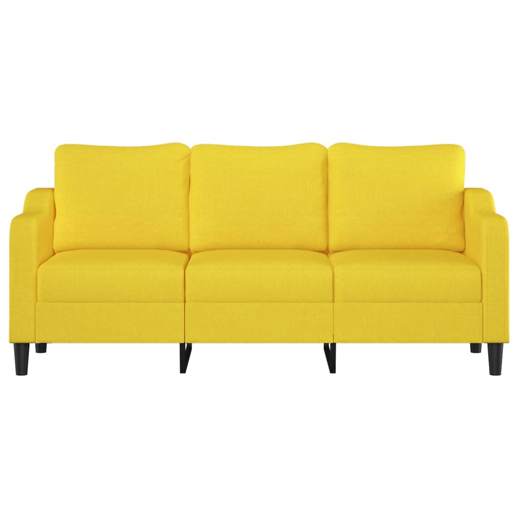 Sofá de 3 lugares 180 cm tecido amarelo-claro