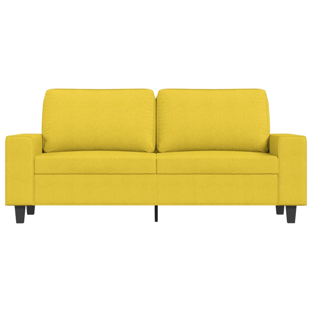 Sofá de 2 lugares 140 cm tecido amarelo-claro