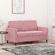 Sofá de 2 lugares veludo 120 cm rosa