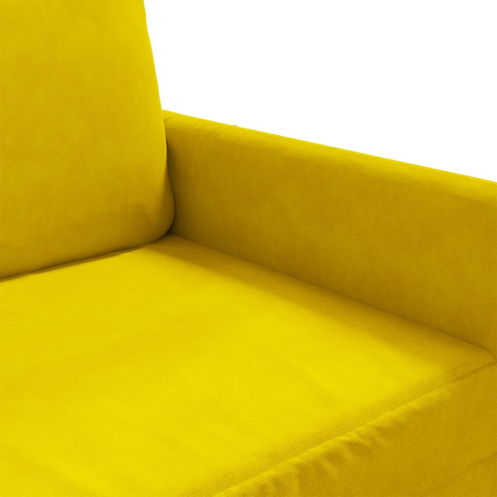 Sofá de 2 lugares veludo 120 cm amarelo