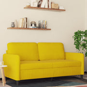 Sofá de 2 lugares veludo 140 cm amarelo
