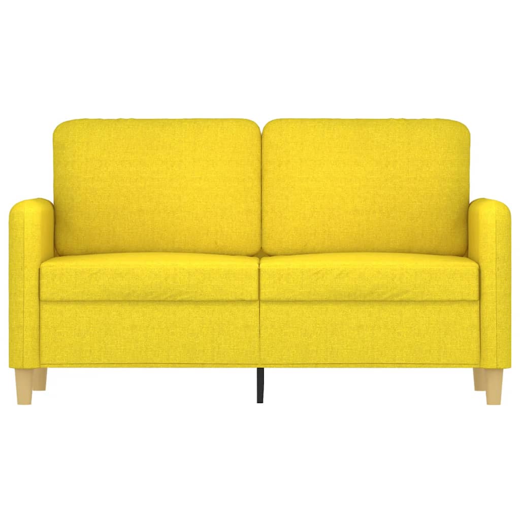 Sofá de 2 lugares 120 cm tecido amarelo-claro