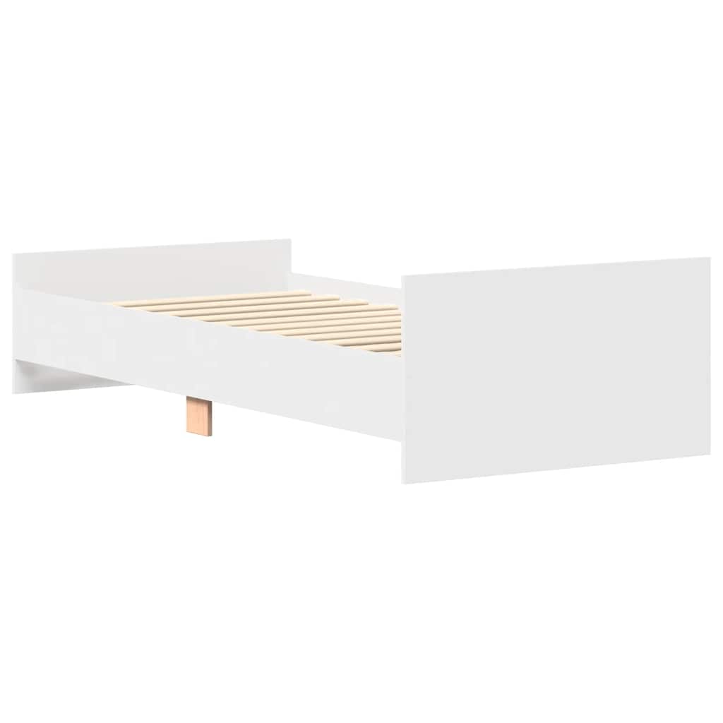 Estrutura de cama 90x200 cm derivados de madeira branco