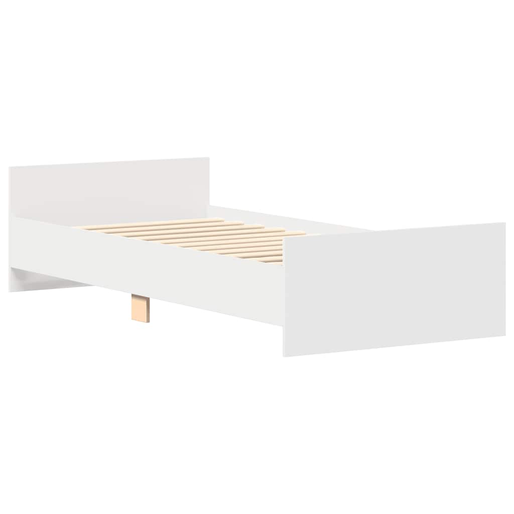 Estrutura de cama 100x200 cm derivados de madeira branco