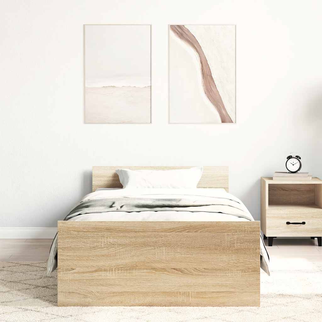 Estrutura cama s/ colchão derivados de madeira carvalho sonoma