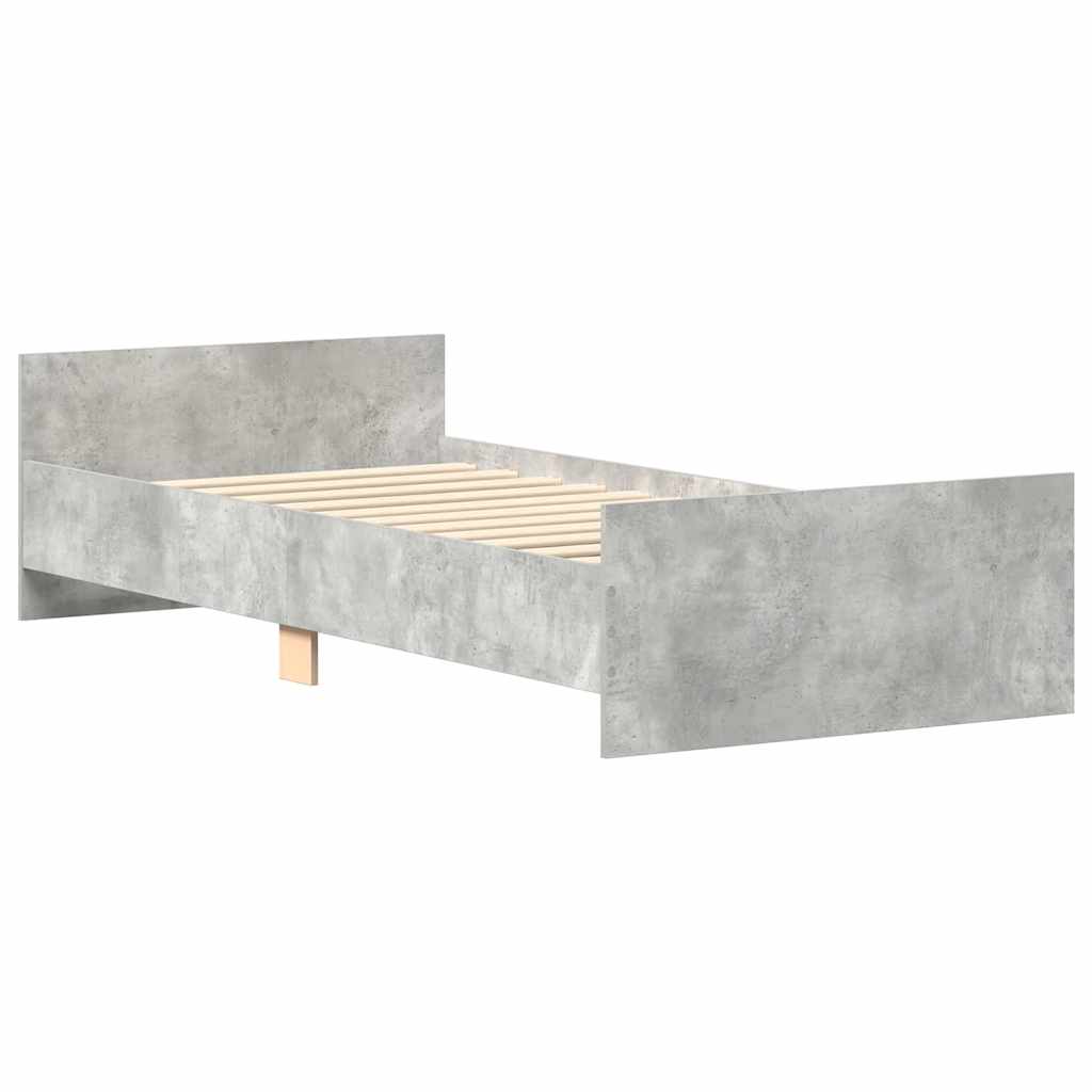 Estrutura de cama 100x200 cm derivados de madeira cinza sonoma