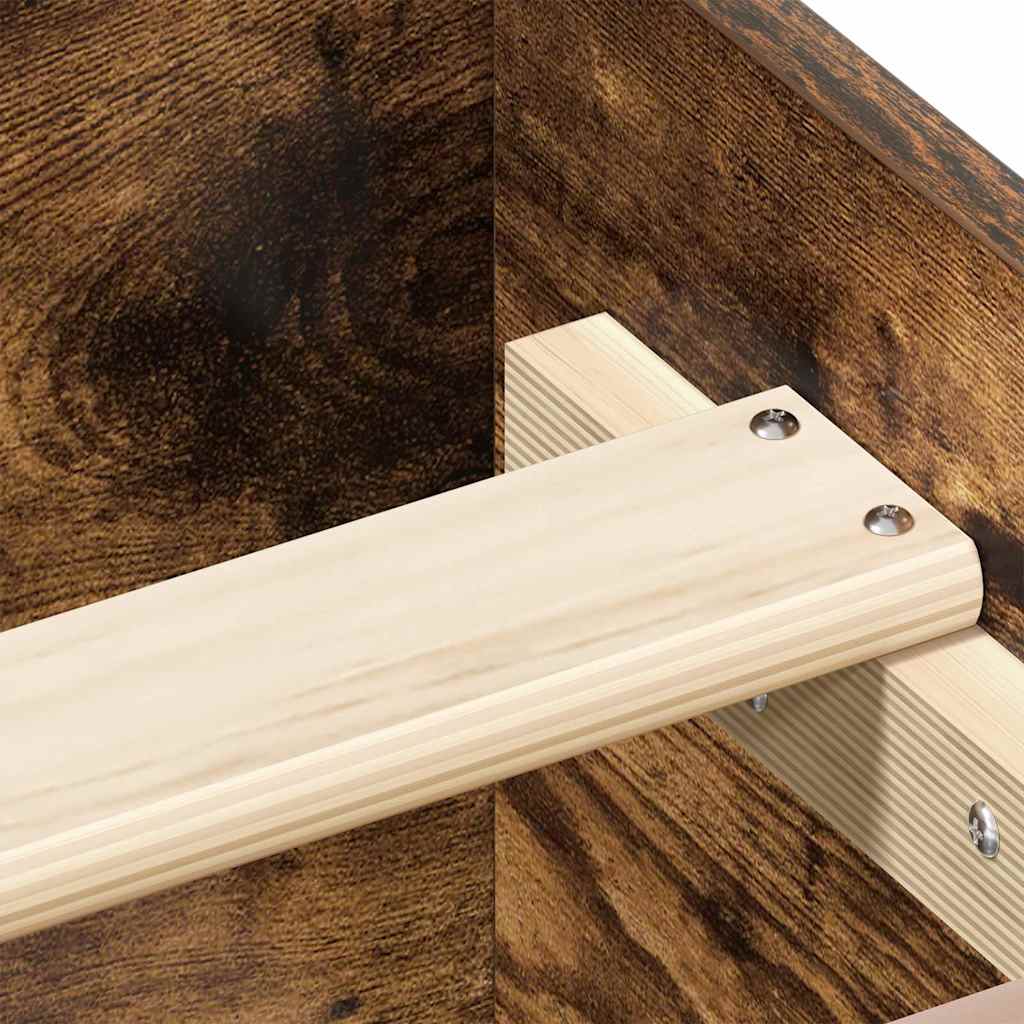 Estrutura cama s/ colchão derivados de madeira carvalho fumado