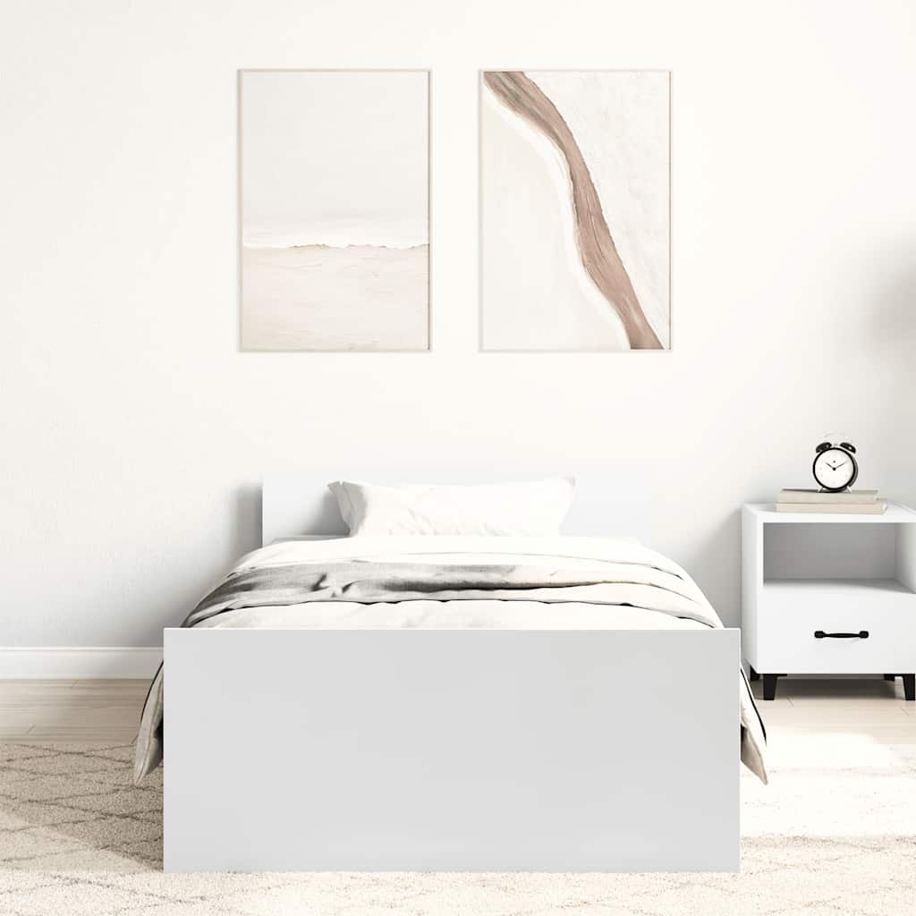 Estrutura de cama 90x190 cm derivados de madeira branco