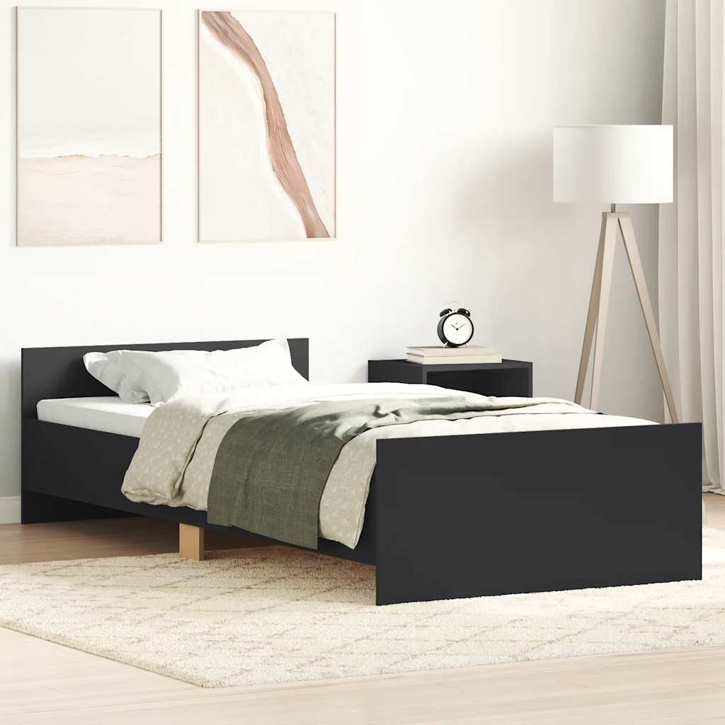 Estrutura cama solteiro 75x190 cm derivados de madeira preto