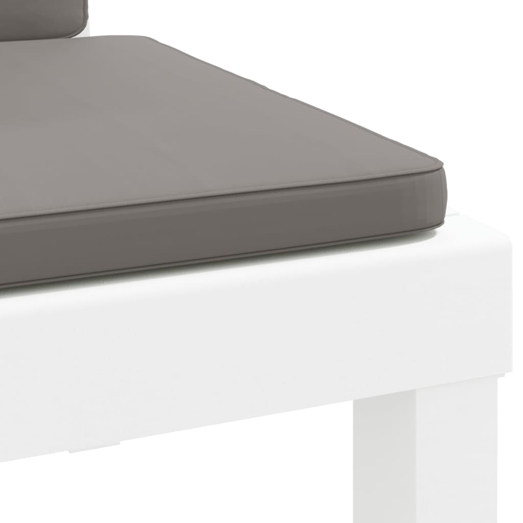 3 pcs conjunto lounge de jardim com almofadões PP branco