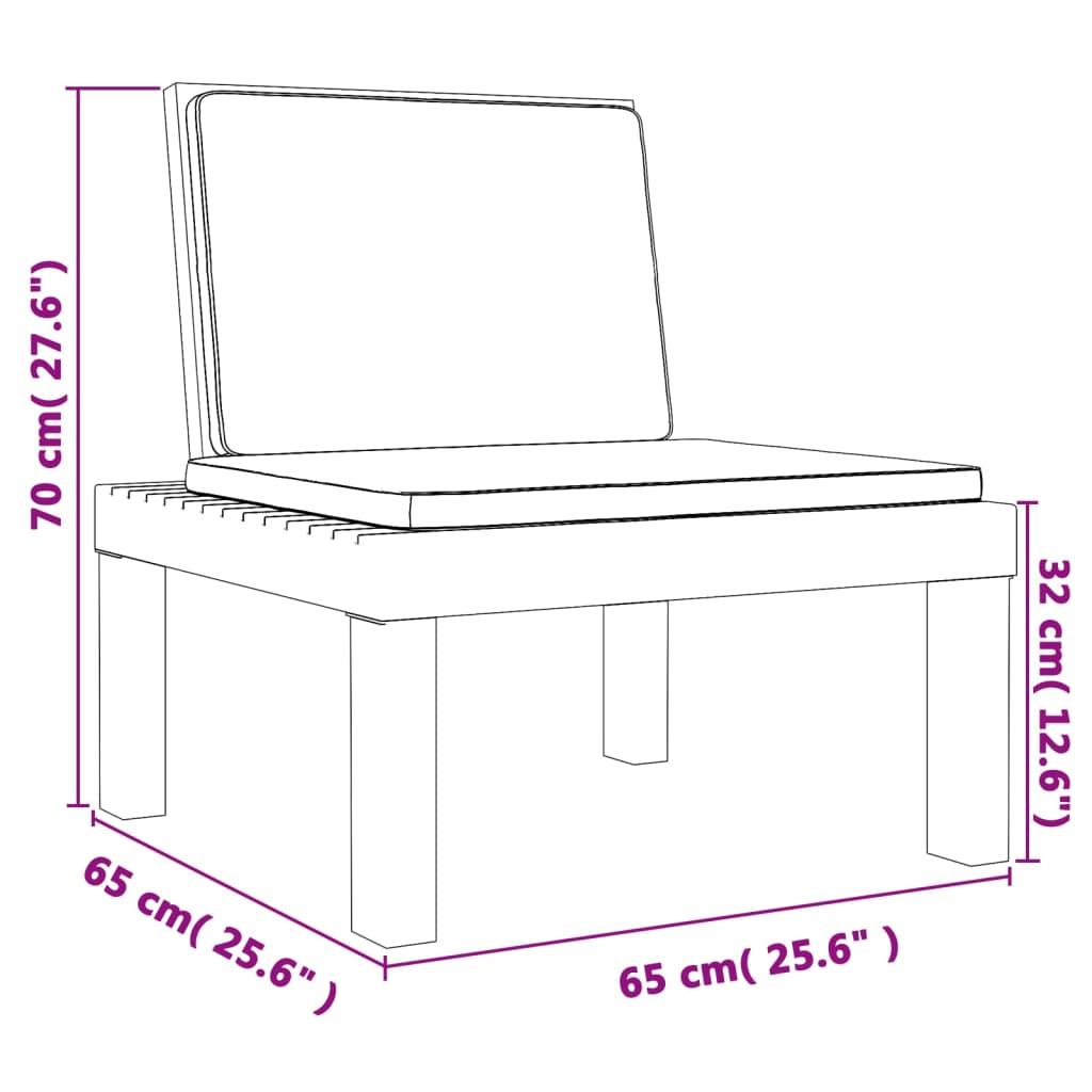 3 pcs conjunto lounge de jardim com almofadões PP branco
