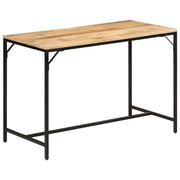 Mesa jantar 110x55x75 cm madeira mangueira maciça áspera/ferro
